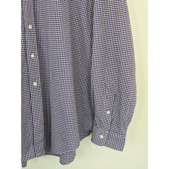 Ralph Lauren Classic Fit Long Sleeve Shirt Mens XXL Purple Green Pony Check - Picture 3 of 11